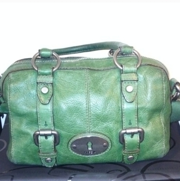 Fossil Handbags - EUC Fossil Dark Green Duffle Style Crossbody/Shoulder Bag/Purse